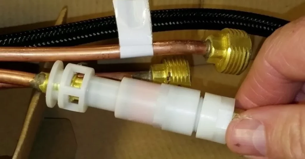 Copper Tube with White Plastic Connector